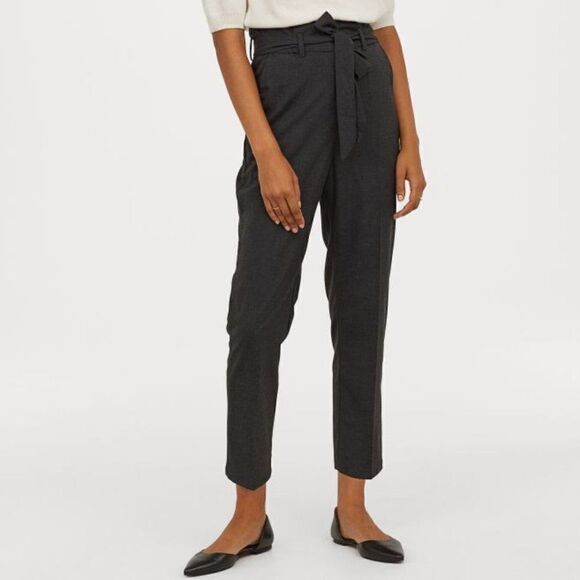 H&M Dark Gray Paper-Bag Pants - Picture 1 of 4